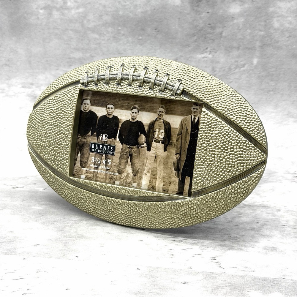 Vintage Burnes of Boston Antiqued Sport Bronze Football Photo Frame – 3.5" x 5"
